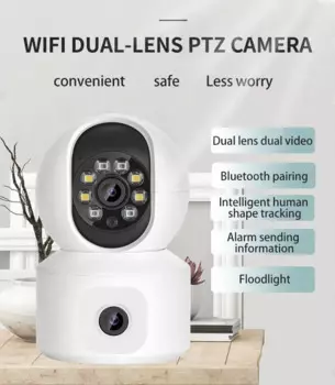 2MP 1080P iCsee APP Двойной объектив Bluetooth Пара Полноцветная PTZ IP-купольная камера AI Гуманоид Домашняя безопасность CCTV Домофон Радионяня