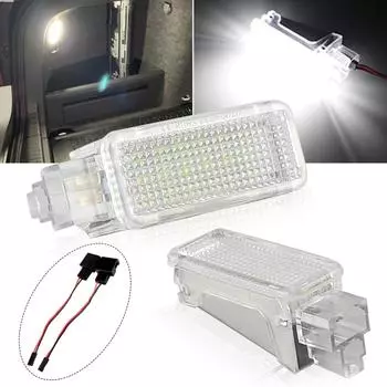 2x12 В автомобильный светодиодный прожектор для дверей для Audi A3/A4/A6/VW/Skoda, освещение для ног, призрачный теневой светильник, лампа 6500K, белый