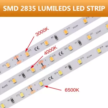 3000K/4000K/6500K SMD светодиодная лента 60 светодиодов/м CRI90 Гибкая регулируемая яркость 24 В IP20 Гостиная Домашний ночной стол Украшение потолка