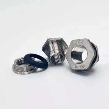 304 фитинги для резервуара из нержавеющей стали 1/2 '', Соединительный адаптер для перегородки резервуара с прокладкой для резервуара для воды, ванны и раковины