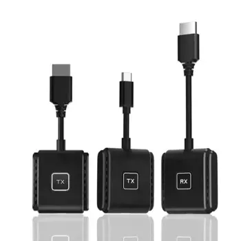 30 м Тип C Беспроводной HDMI-удлинитель Видеопередатчик и приемник Адаптер дисплея для камеры Iphone 15, ноутбука, ПК к ТВ-проектору