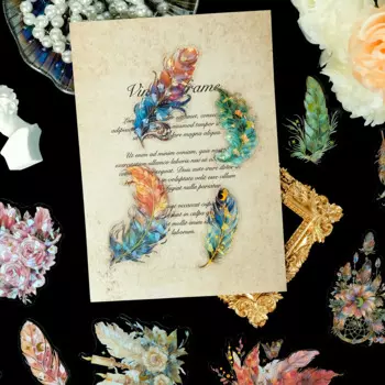 30pcs/set Creative Feather Bookmarks Transparent Bookmark DIY Aesthetic Stationery Student Reading Accessories Book Lover Gifts