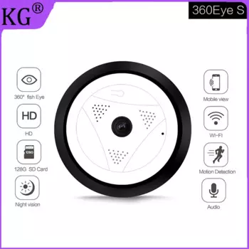 360 градусов панорамная широкоугольная WiFi камера видеонаблюдения 1080P HD Беспроводная умная IP-камера Fisheye домашние камеры безопасности