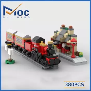 380 шт., Детский конструктор MOC Mini 76423 экспресс и станция
