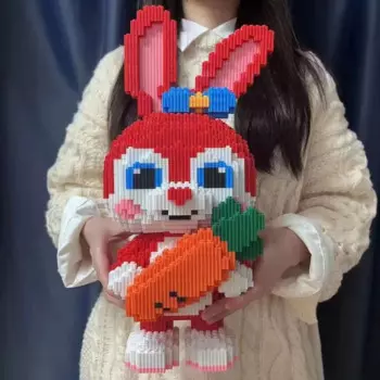 38 см Kawaii мультфильм лук морковь кролик головоломка строительный блок микро игрушка для мальчиков и девочек подарок на день рождения