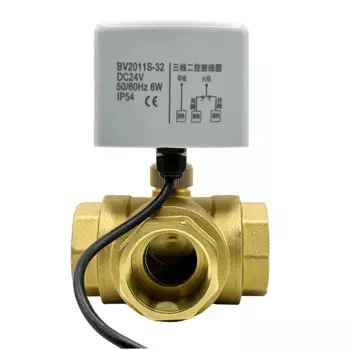 3-ходовой моторизованный шаровой кран 1-1/2 дюйма, 220 В, 12 В, 24 В, 3-проводной, 2-ходовой, Т/л, латунный Электрический шаровой кран