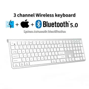 3-канальная Беспроводная Bluetooth 5,0 клавиатура Type-C, перезаряжаемая клавиатура для MacBook Pro Air Mac iPhone iPad Pro Air, ноутбука, планшета