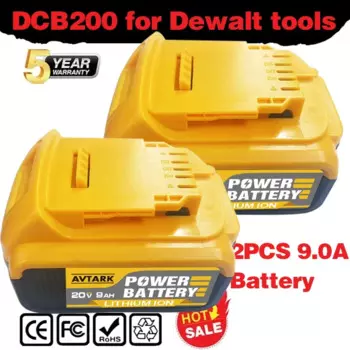 3 шт. 18 В 12,0 Ач MAX аккумулятор для электроинструмента Замена для DeWalt DCB184 DCB181 DCB182 DCB200 20 В 9 А 18 В аккумулятор 18 В