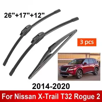 3 шт. автомобильный дворник для Nissan X-Trail T32 Rogue 2 2014-2020, щетки переднего и заднего дворника, щетки, автоаксессуары 2017 2018 2019 2020