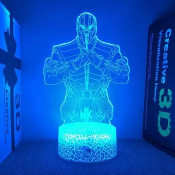 3D-фигурка Mortal Kombat, светодиодная лампа IWP