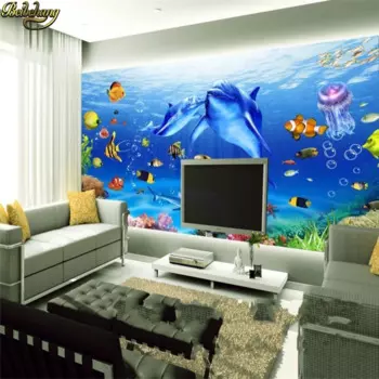 3d фотообои из мультфильма «Морской Дельфин», 3d Настенная Обои, tapete, для спальни, anysize, papel de parede, фотообои