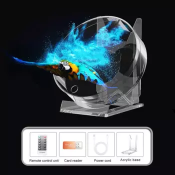 3d голографические рекламные лампы, мини-проектор Настольной Модели, экран вентилятора с воспроизведением аудио и прозрачной крышкой, голографический вентилятор