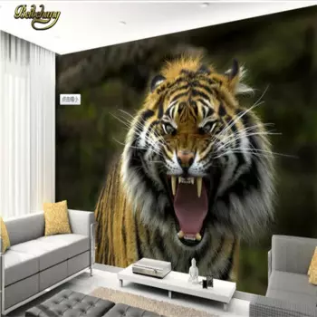 3d настенные фотообои из бумаги, обои для детской комнаты с тигриным животным, декор для детской комнаты