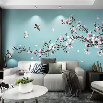 3D обои beibehang на заказ, рисунок цветов, птиц, фон для телевизора, фотообои для стен, 3d Рисование пола, обои