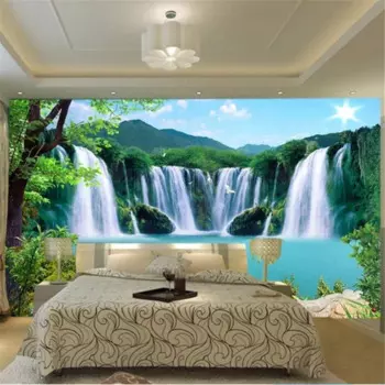 3d обои beibehang на заказ, водопад, ландшафт, фотообои для гостиной, бумажные обои с росписью, 3d обои