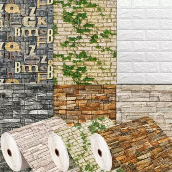 3D обои из искусственных кирпичей, самоклеящиеся водонепроницаемые обои для детской комнаты, спальни, кухни, украшение для дома, 2 м