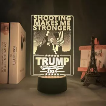 3d светодиодный ночник, Дональд Трамп, съемка делает меня более сильным подарком для спальни, Декор, ночник, Настольная светодиодная лампа, прикроватная лампа