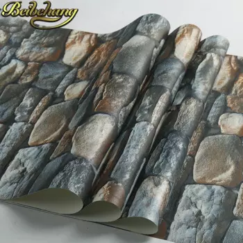 3D тисненые обои beibehang с каменными камнями для гостиной, рулон кирпичных обоев, виниловые ретро настенные бумаги из ПВХ, украшение для дома