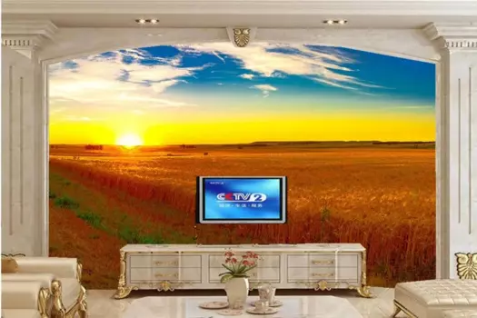 3d тисненые обои, обои с пейзажами, полем, подсолнухами, небом, природными изображениями, водонепроницаемые обои для гостиной, телевизора, дивана, спальни