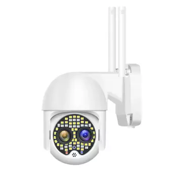 3MP 1296P 10X зум двойной объектив дальнее и короткое фокусное расстояние PTZ IP купольная камера ИИ Обнаружение человекоида полноцветная безопасность CCTV радионяня