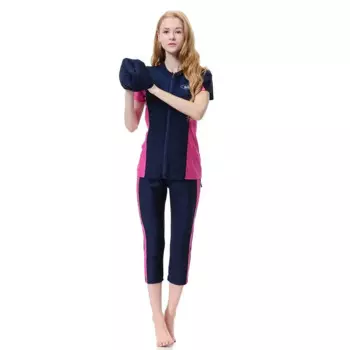 3XL размера плюс, мусульманские купальники, женские скромные боркини, закрытый купальник с коротким рукавом, исламский хиджаб, женский купальный костюм Буркини