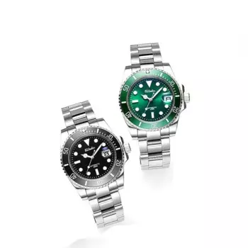 40.5mm Case Fully Automatic Mechanical Watch Sapphire Glass Water Ghost Green Luminous Diving Watch Japan Imported 8215 Movement