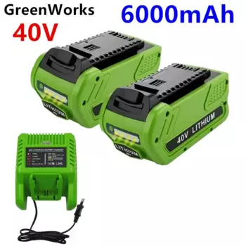 40 в, 6,0 Ач, эрзатор, литиевый аккумулятор для GreenWorks 6000, 29472, 29462, 29252, электроинструмент G-MAX, 20202, 22262, 25312, L50