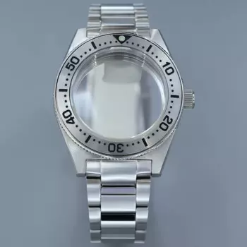 40mm Diving Sports Watch Case Steel Bracelet Bezel Sapphire For Tiger Whale Mod Seiko NH35 NH36 NH34/38 4R36 Movement 28.5mmDial