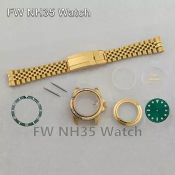 40mm Watch Case for SUB GMT Mod Parts Sapphire Crystal Watch Replacements 10ATM Waterproof NH35 Case fit NH34/NH35/NH36 Movement