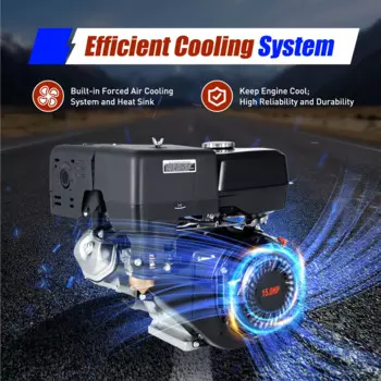 420CC 15 HP 4-тактный одноцилиндровый газовый двигатель с горизонтальным двигателем для картинга OHV принудительное воздушное охлаждение