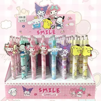48 шт. Sanrio гелевая ручка Hello Kitty Kuromi Cinnamoroll, школьные принадлежности
