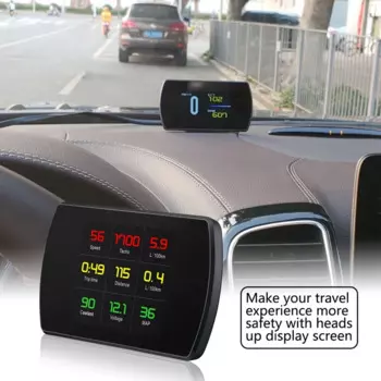 4,3 дюймовый HD TFT цифровой проектор скорости P12 автомобильный OBD2 дисплей на лобовом стекле цифровой спидометр напряжение расход топлива сигнализация