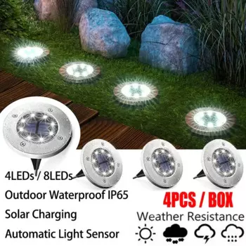 4 шт. солнечный светодиодный торшер 4LED/8LED уличный светильник для газона водонепроницаемые подземные лампы для украшения газона сад терраса двор