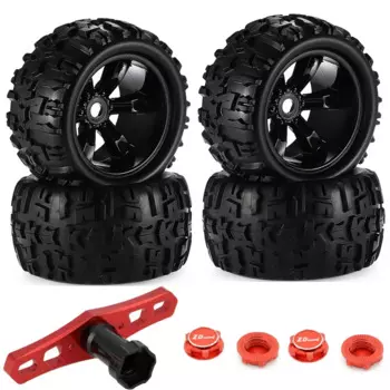 4 шт./упаковка, шестигранные шины и колеса для грузовиков Traxxas Maxx Tmaxx E-Revo 1/8, JLB Cheetah Monster 3,3