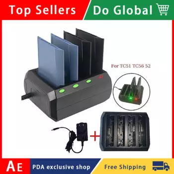 4-слотовая Подставка для зарядки аккумулятора + адаптер для Zebra Motorola TC51 TC56 TC52 TC57