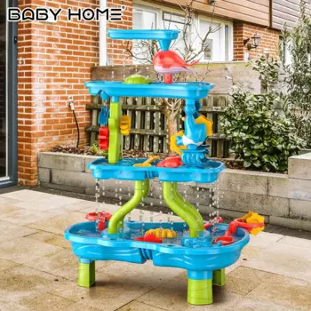 4-уровневый стол для песка и воды, игровой стол, игрушки, летняя внешняя фотография