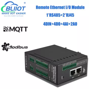 4DIN + 4DO + 4AIN + 2AO промышленный PLC расширение IO модуль RS485 Ethernet Modbus RTU к Modbus TCP дистанционный модуль ввода-вывода
