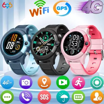 4G Детские Смарт-часы Водонепроницаемые HD Видеозвонок SOS GPS LBS WIFI Трекер местоположения Дистанционный монитор Детские Смарт-часы Подарок для мальчиков и девочек