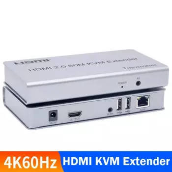 4K 60 Гц HDMI KVM-удлинитель по Rj45 CAT5e/6 60M HDMI KVM USB Ethernet-удлинитель с 3,5 мм аудио и выходом Поддержка мыши клавиатуры