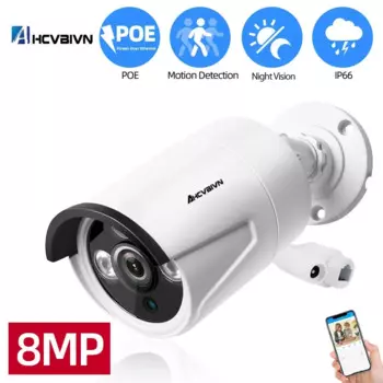 4K 8MP POE камера видеонаблюдения уличная уличная водонепроницаемая IP-камера пуля HD 5MP POE камера мониторинга аудиозапись