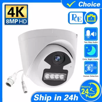 4K камера безопасности наружная система IP PoE купольная камера наблюдения 8MP цвет ночного видения двусторонняя аудиокамера видеонаблюдения для 10-канального сетевого видеорегистратора