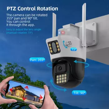 4MP 1080P iCsee APP двойной объектив связь полноцветная Беспроводная PTZ IP купольная камера AI Humanoid Домашняя безопасность CCTV радионяня
