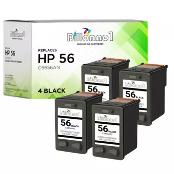 4pk 56 чернильный картридж, черный Восстановленный чернильный картридж, замена для HP, комбинированное использование с PhotoSmart 7760 7960 7660 DeskJe