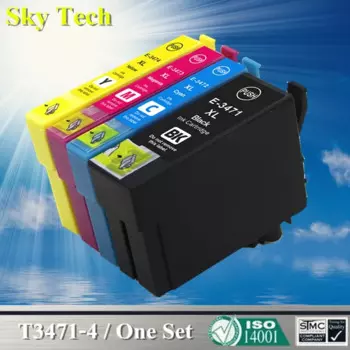 4PK Совместимый картридж для T3471 T3472 T3473 T3474 для Epson Staff Pro WF-3720DWF