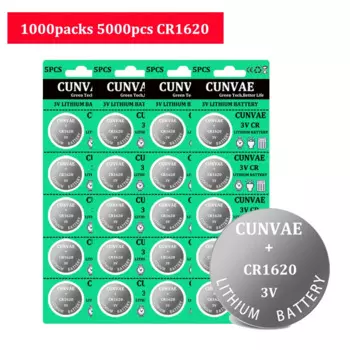 5000 шт./1000 пакеты cr1620 3V литиевая Батарея аккумуляторы таблеточного типа для мобильного часо-CR 1620 BR1620 дистанционного Управление калькулятор