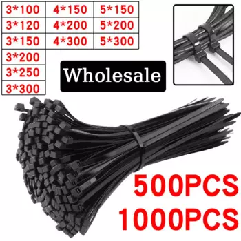 500/1000 шт., пластиковые нейлоновые кабельные стяжки