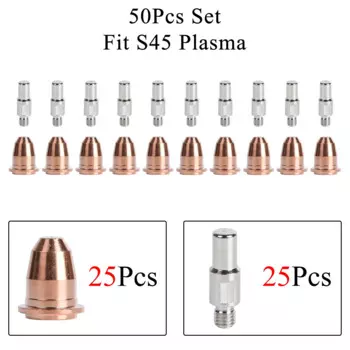50 шт. электрод S45 PR0110, наконечник сопла PD0116, 0,8 мм/0,9 мм/1,0 мм, подходит для плазменной резки, расходные материалы