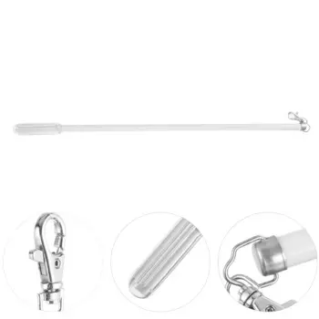 50cm Aluminum Alloy Curtain Track Roman Rod Manual Push and Pull Small Lever Hand (black) Rods Drapery 21 Inch Pole Out Ceiling