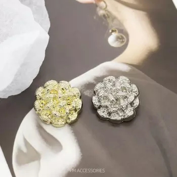 50Pcs Luxury Metal Flower Buttons for Women Coats Jackets and Blazers High-end Metal Flower Button Sewing Accessories Wholesale