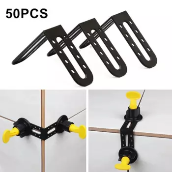 50pcs Male Angle Leveling Tile Leveling System Wedge Floor Wall Locator Spacers Pliers for Leaving Seams Construction Tools